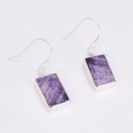 Cercei argint cu lepidolit, dreptunghiular [2]