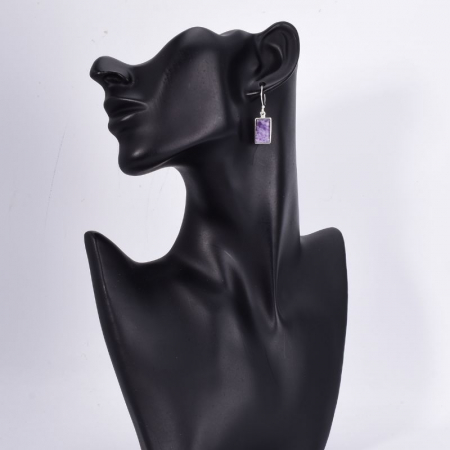 Cercei argint cu lepidolit, dreptunghiular [1]