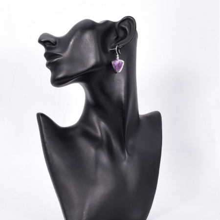 Cercei argint cu lepidolit Triunghiul Violet [1]