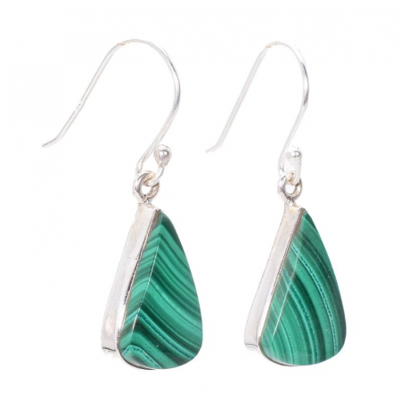 Cercei argint cu malachit para Verde Imperial [2]