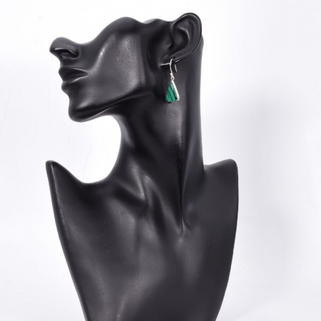 Cercei argint cu malachit para Verde Imperial [1]
