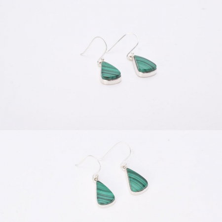 Cercei argint cu malachit para Verde Imperial [3]
