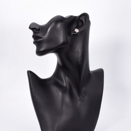 Cercei argint cu morganit oval fatetat Eleganta [1]