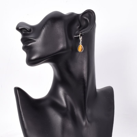 Cercei argint cu ochi de tigru, tortita leverback [1]