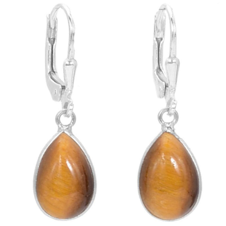 Cercei argint cu ochi de tigru, tortita leverback