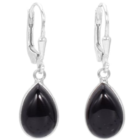 Cercei argint cu onix, tortita leverback