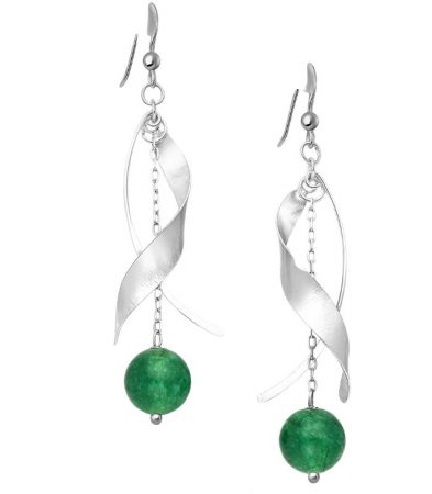 Cercei argint cu onix verde margele Spirala Timpului [0]