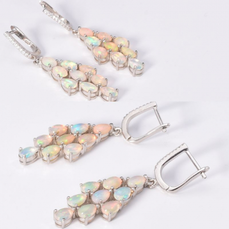 Cercei argint cu opal etiopian romburi Opal Royal [1]