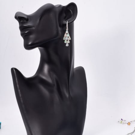 Cercei argint cu opal etiopian romburi Opal Royal [2]