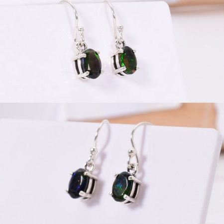 Cercei argint cu opal negru etiopian [3]