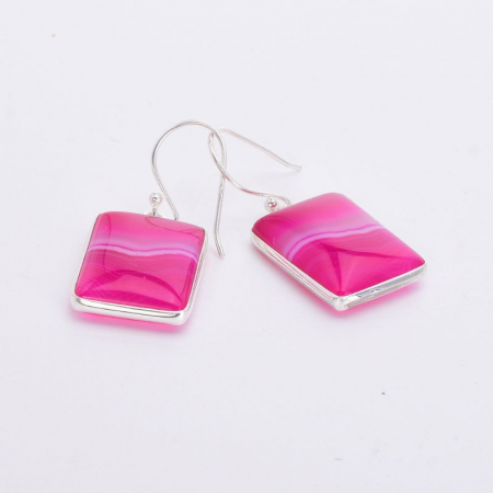 Cercei argint cu agat Botswana roz [3]