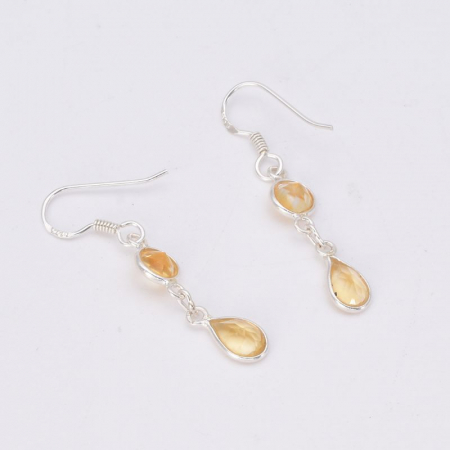 Cercei argint cu pietre citrin Picaturi de Miere [2]