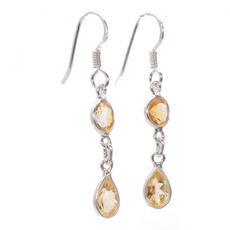 Cercei argint cu pietre citrin Picaturi de Miere [3]