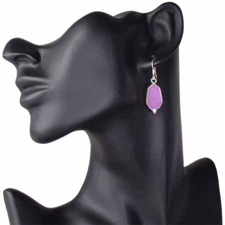 Cercei argint cu pietre jad lavanda [3]