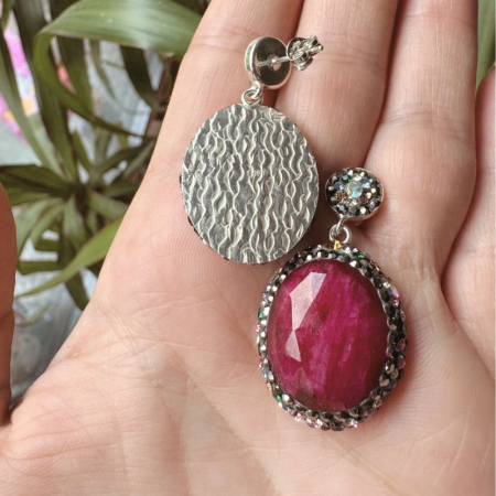 Cercei argint cu rubin, hematit, CZ colorate Regina Anatoliei [2]