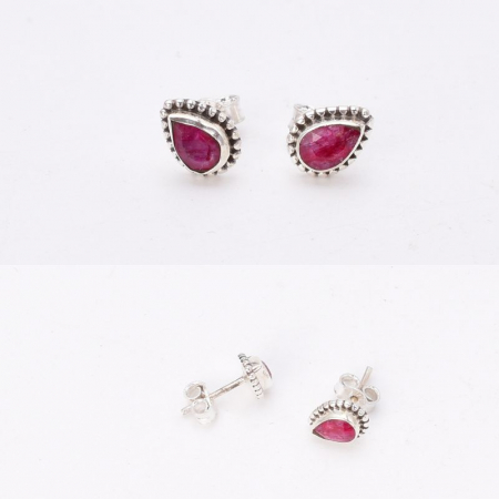 Cercei argint cu rubin Micile Comori [2]