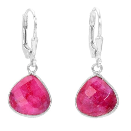 Cercei argint cu rubin, tortita leverback
