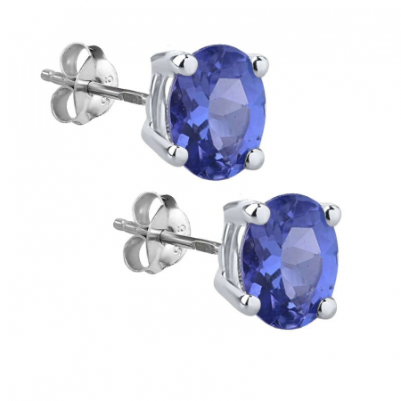 Cercei argint cu tanzanit, mici pe ureche [1]