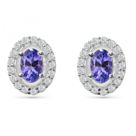 Cercei argint cu tanzanit natural si CZ [0]