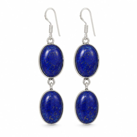 Colecția nouă Podoabele Mele - Cercei lungi cu lapis lazuli din argint