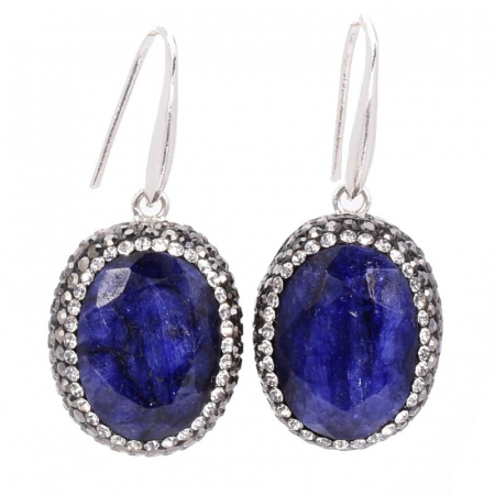 Cercei argint cu tortita - safir, hematit, CZ [0]