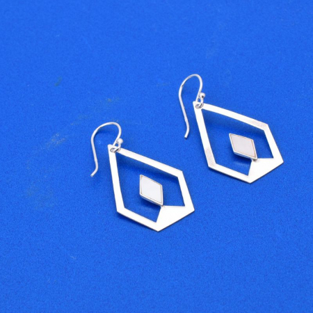 Cercei argint lungi cu sidef romb [2]