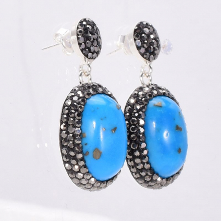 Cercei argint cu turcoaz si hematit [2]