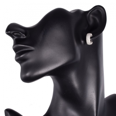 Cercei argint Eternity 3 linii pietre CZ albe [1]