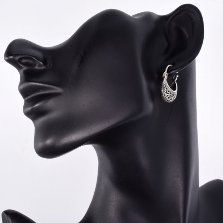 Cercei argint filigran cu tortita model Poseta cu Inimi [1]