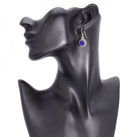 Cercei argint Floare Albastra cu safir natural [2]