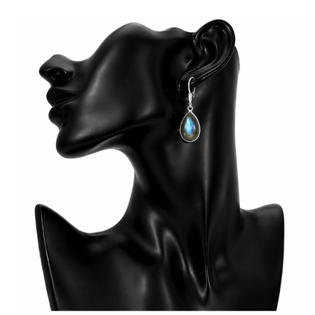 Cercei argint cu labradorit Picaturi, tortita leverback [1]