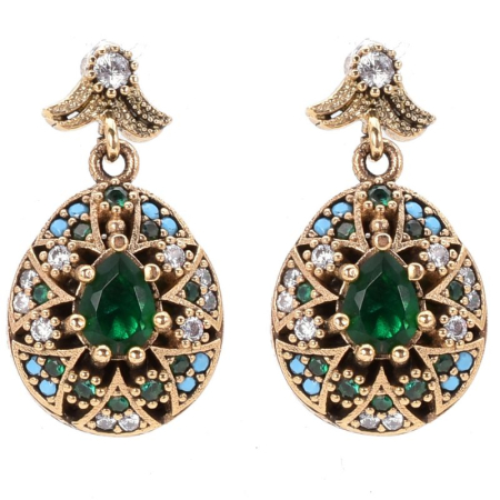 Cercei argint cu pietre - Cercei de argint cu CZ albastru, para Regina Anatoliei