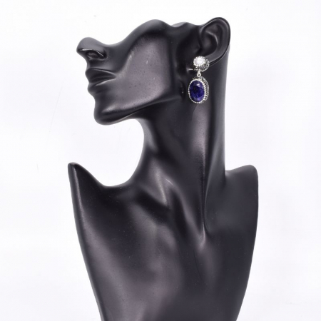 Cercei argint Gratie cu safir, perle, hematit si CZ [2]