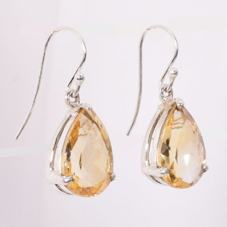 Cercei argint lungi - citrin natural Stropi din Soare [2]