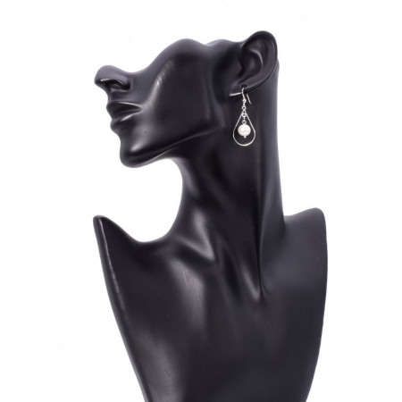 Cercei argint lungi cu perle, forma para, Clopotei [1]