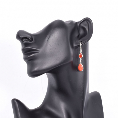 Cercei argint lungi cu carneol Picaturi de Ploaie [2]