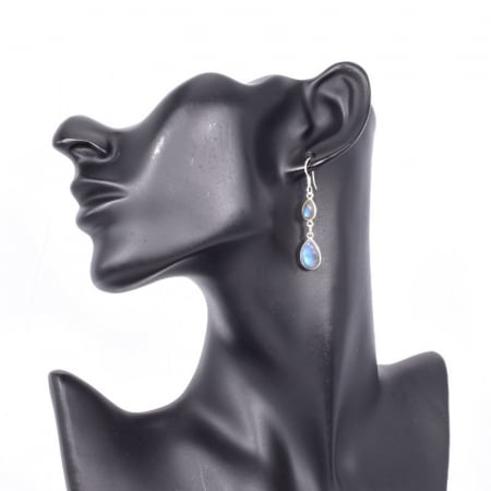 Cercei argint lungi Picaturi de Ploaie cu labradorit [2]