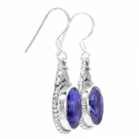 Cercei argint lungi cu safir oval model rawa [1]