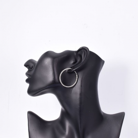 Cercei argint patinat creole funie rasucita [1]