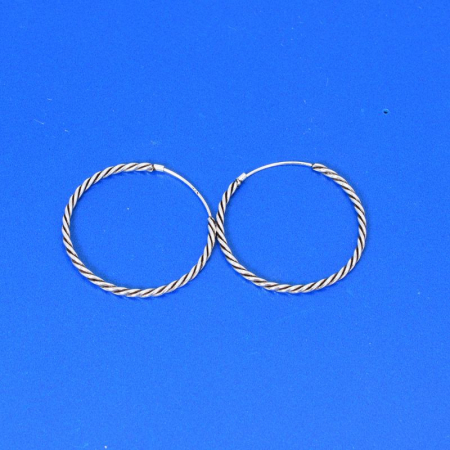 Cercei argint patinat creole funie rasucita [2]