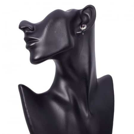 Cercei argint granat Funie Rasucita [2]