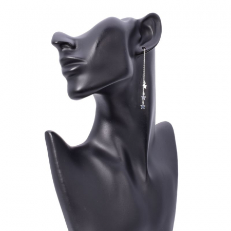 Cercei argint prin ureche cu lantisor Stele Cazatoare [1]