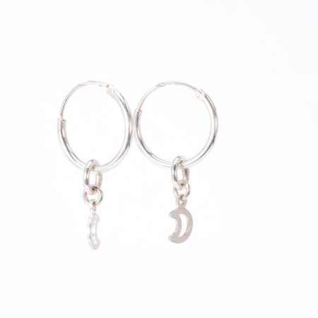 Cercei argint rotunzi - simbol Luna [3]