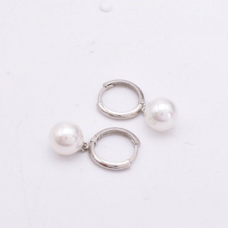 Cercei argint rotunzi cu perle albe de cultura [1]
