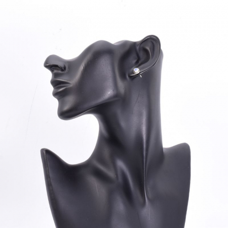 Cercei argint rotunzi piatra lunii, model funie rasucita [1]