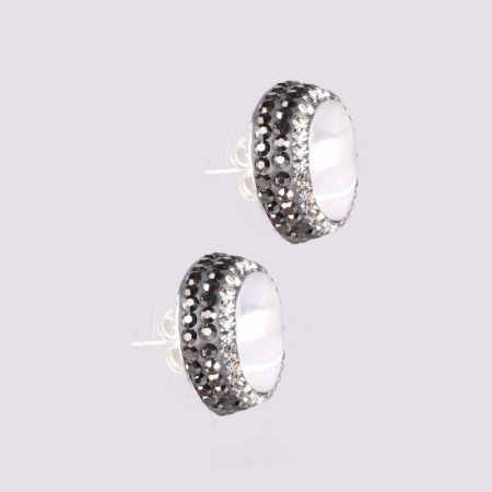 Cercei argint - sidef, hematit, CZ [1]