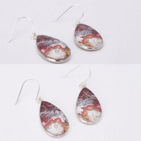 Cercei argint statement cu agat mexican Straturi Dantelate [3]