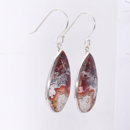 Cercei argint statement cu agat mexican Straturi Dantelate [2]