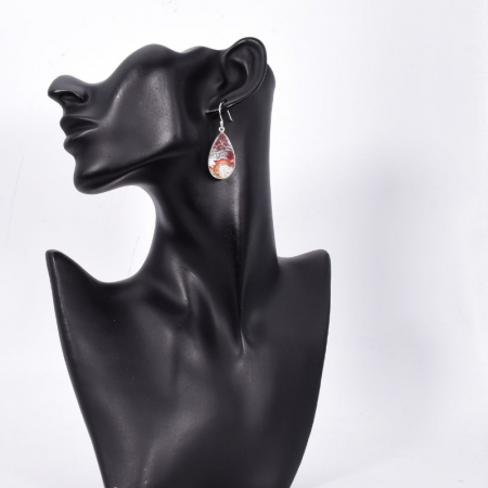 Cercei argint statement cu agat mexican Straturi Dantelate [1]