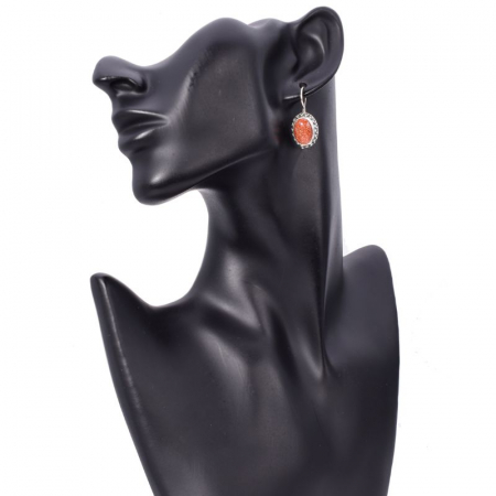 Cercei argint cu tortita, goldstone auriu [1]